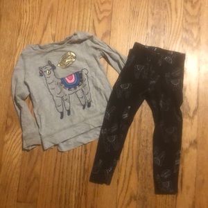 Oshkosh 2T girls shirt and leggings set